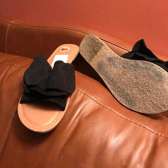 Slippers,Black,Size 10,Suede,Double Layers Ruffle - Picture 5 of 7